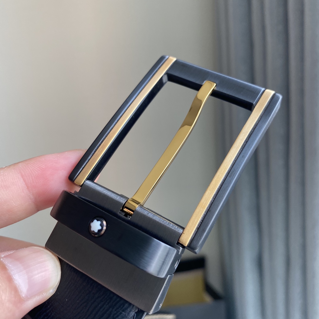 Marlboro Quality Male Belt with P403 Grade Leather and Gold Accents - 图片 6