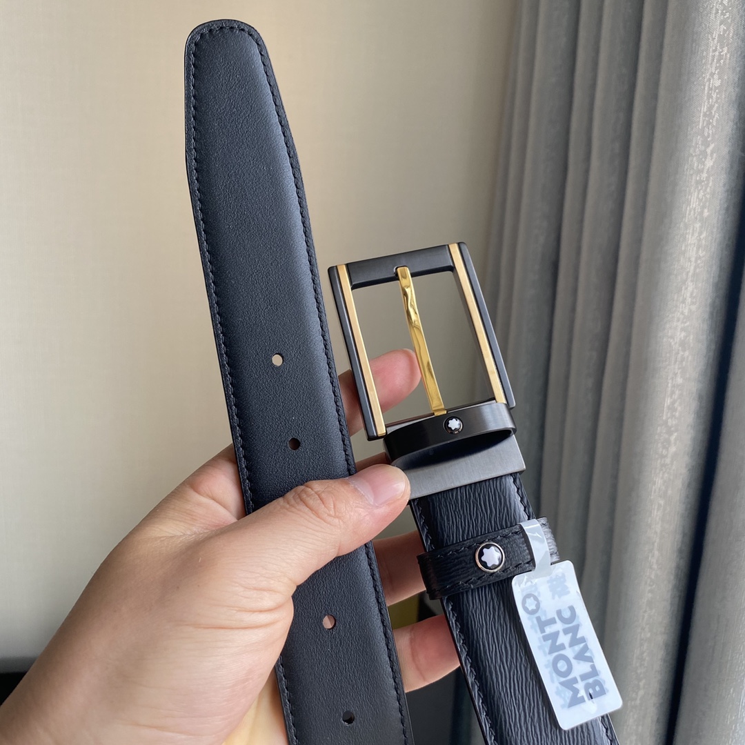 Marlboro Quality Male Belt with P403 Grade Leather and Gold Accents - 图片 2