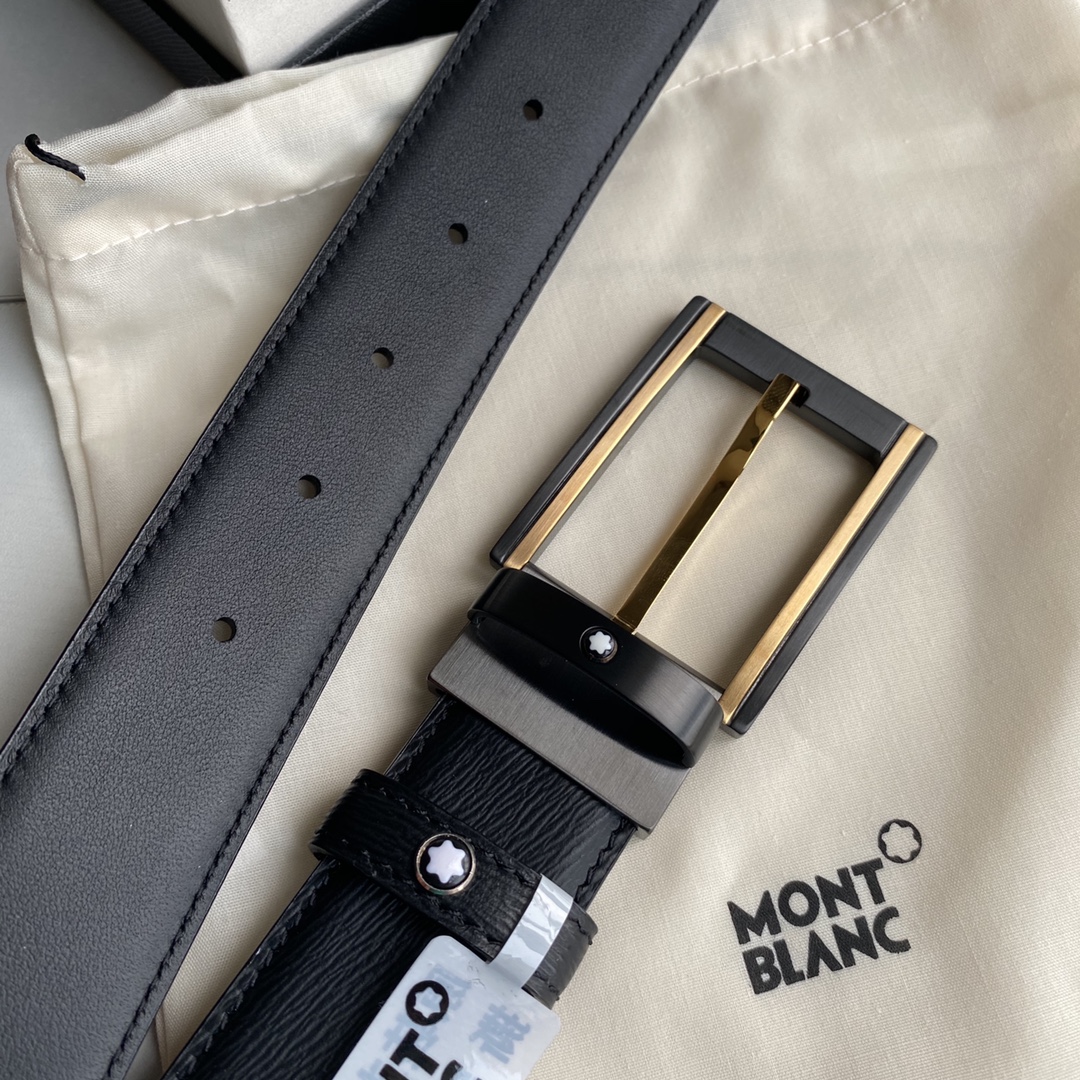 Marlboro Quality Male Belt with P403 Grade Leather and Gold Accents - 图片 7