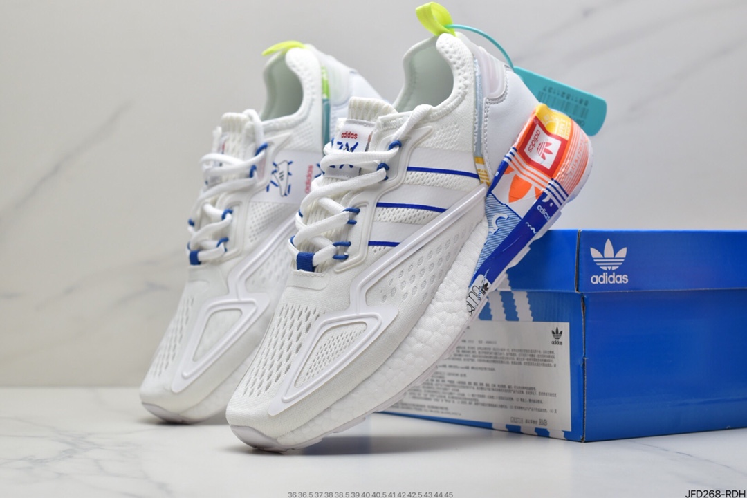 170 阿迪达斯Adidas Originals ZX 2K Boost 全新爆米花缓震休闲运动跑鞋CQ2768