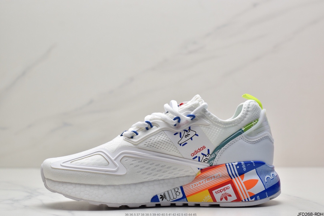 170 阿迪达斯Adidas Originals ZX 2K Boost 全新爆米花缓震休闲运动跑鞋CQ2768