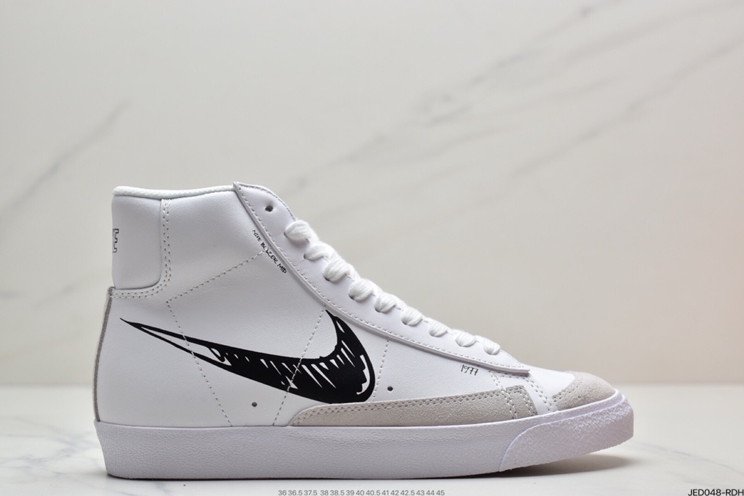 150 耐克Blazer Mid VNTG ‘77 开拓者 “涂鸦 黑勾”复古经典中帮百搭休闲运动板鞋 CW7580-200