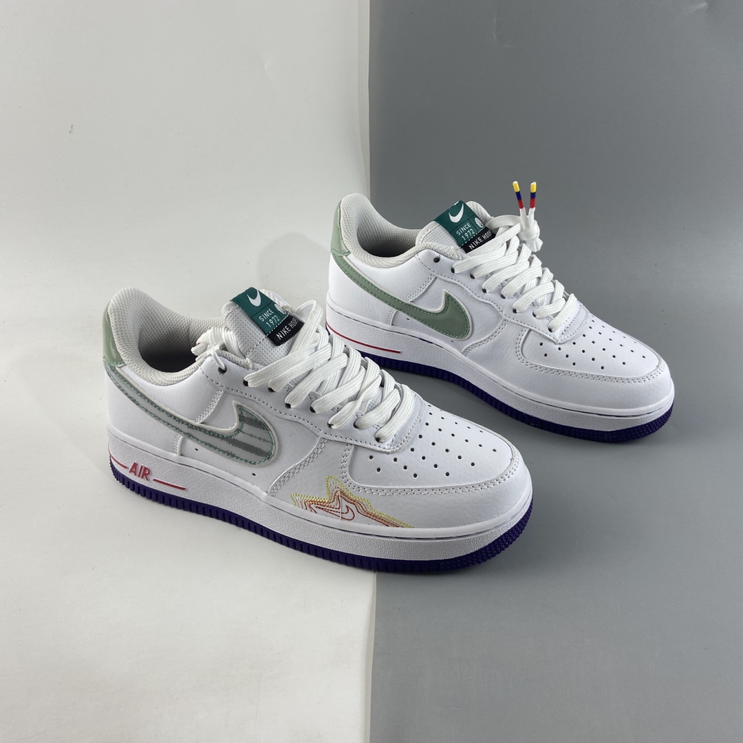 P160  NIKE Air Force 1’07 Low 空军一号鸳鸯炫彩线勾低帮休闲板鞋 CW6015-100