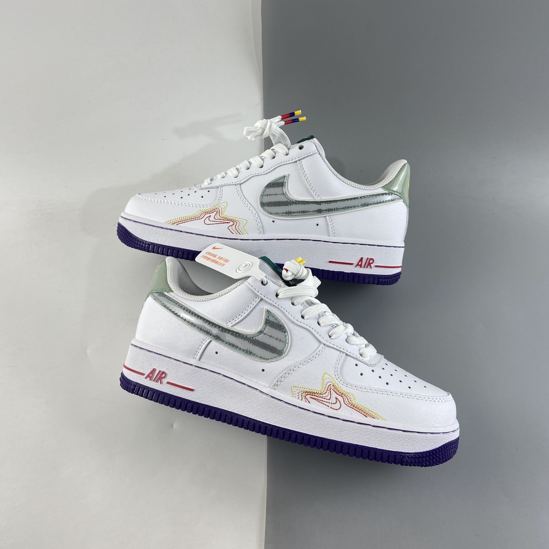 P160  NIKE Air Force 1’07 Low 空军一号鸳鸯炫彩线勾低帮休闲板鞋 CW6015-100