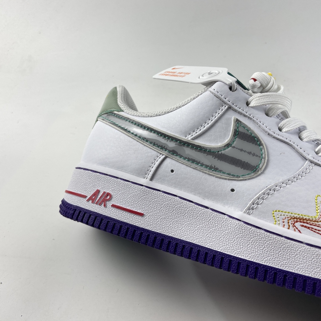 P160  NIKE Air Force 1’07 Low 空军一号鸳鸯炫彩线勾低帮休闲板鞋 CW6015-100