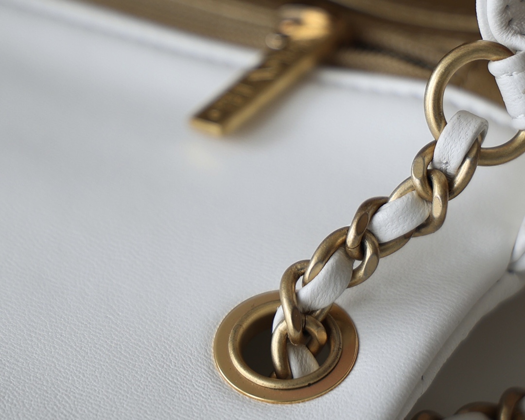 Chanel Flap Bag CF Mini羊皮方胖子金球包 AS1786白色