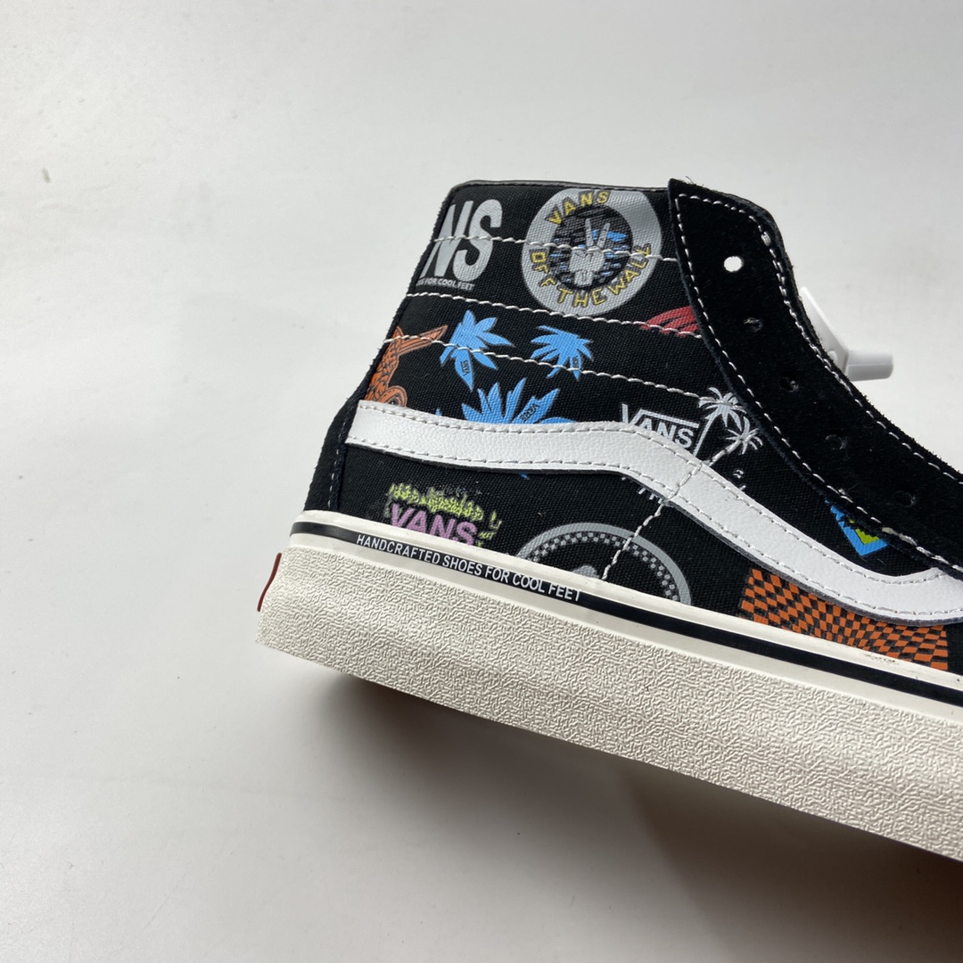 P140  Vans SK8-Hi 彩色印花 半月包头高帮硫化板鞋 VN0A3MV1W95