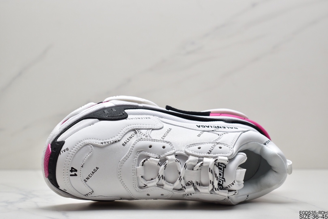400 Balenciaga Triple S Clear Sole Sneaker”Pink/Brush”时装球鞋524039 W2FA4 9155