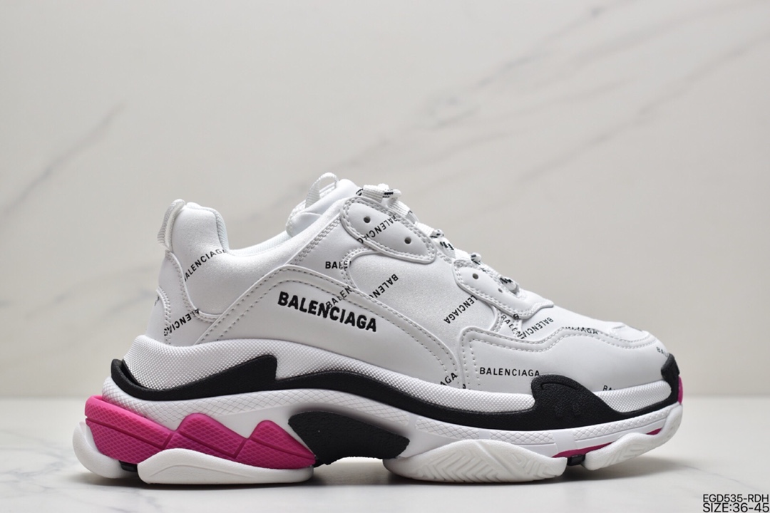 400 Balenciaga Triple S Clear Sole Sneaker”Pink/Brush”时装球鞋524039 W2FA4 9155