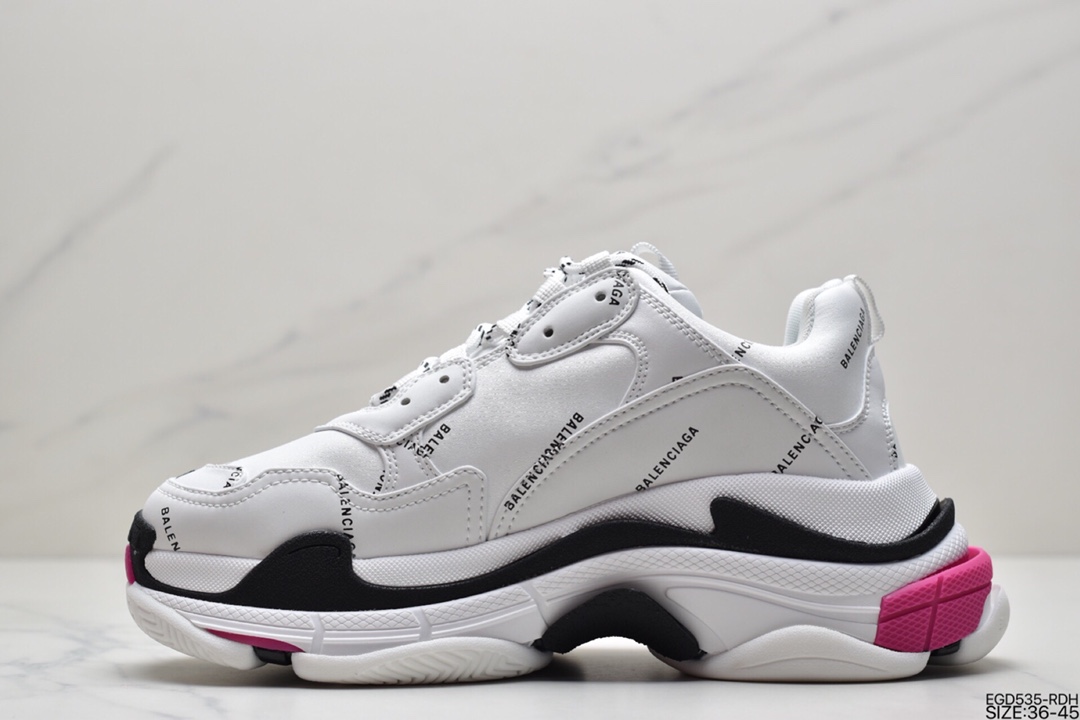 400 Balenciaga Triple S Clear Sole Sneaker”Pink/Brush”时装球鞋524039 W2FA4 9155