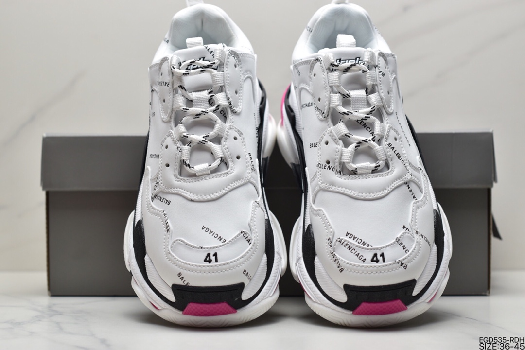 400 Balenciaga Triple S Clear Sole Sneaker”Pink/Brush”时装球鞋524039 W2FA4 9155