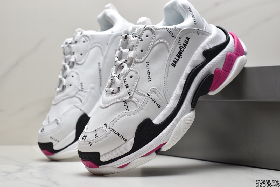 400 Balenciaga Triple S Clear Sole Sneaker”Pink/Brush”时装球鞋524039 W2FA4 9155
