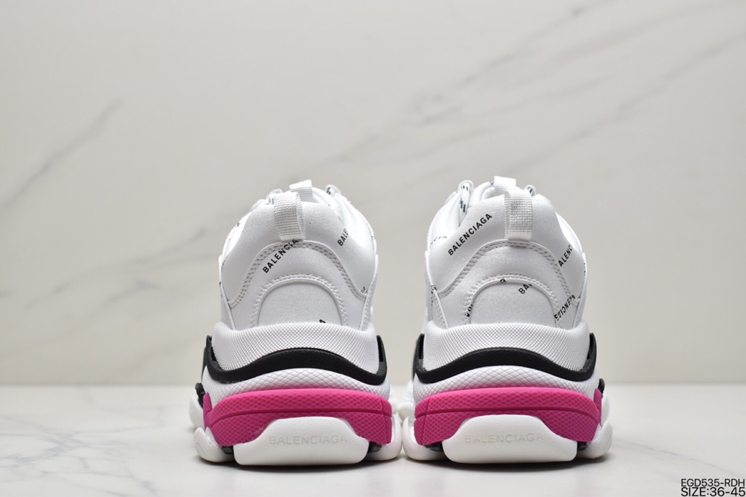 400 Balenciaga Triple S Clear Sole Sneaker”Pink/Brush”时装球鞋524039 W2FA4 9155