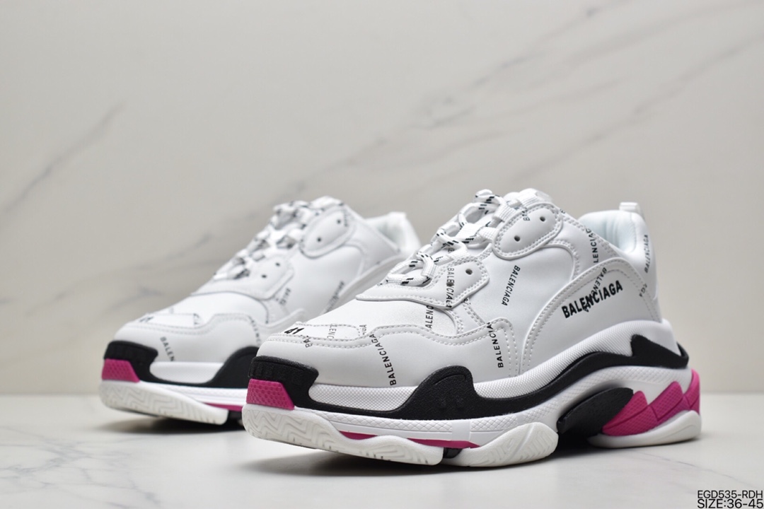 400 Balenciaga Triple S Clear Sole Sneaker”Pink/Brush”时装球鞋524039 W2FA4 9155