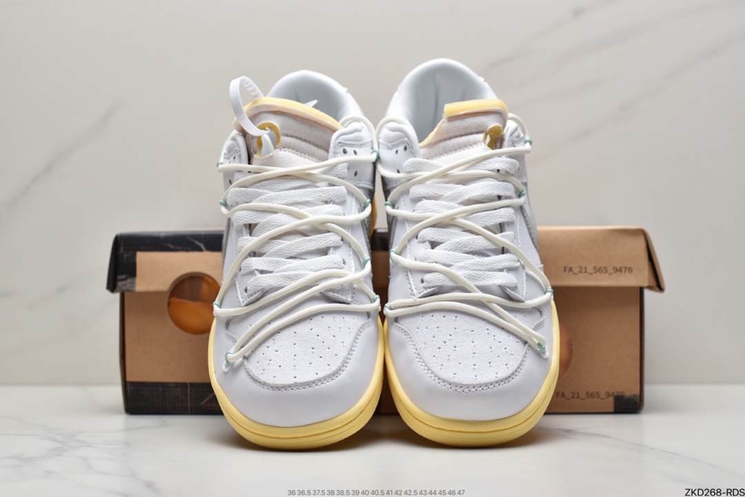 270 耐克Nike OFF-WHITE x Futura x Nike Dunk Low“21 of 50 三方联名白灰紫低帮休闲板鞋DM1602-106