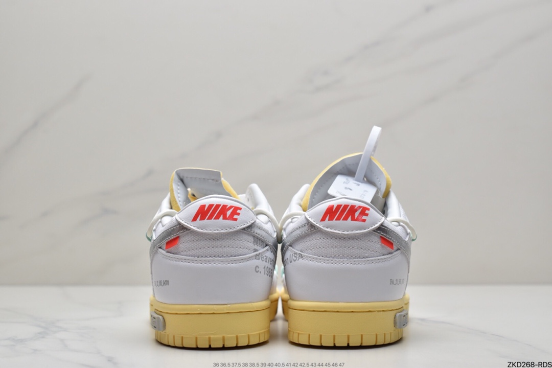 270 耐克Nike OFF-WHITE x Futura x Nike Dunk Low“21 of 50 三方联名白灰紫低帮休闲板鞋DM1602-106