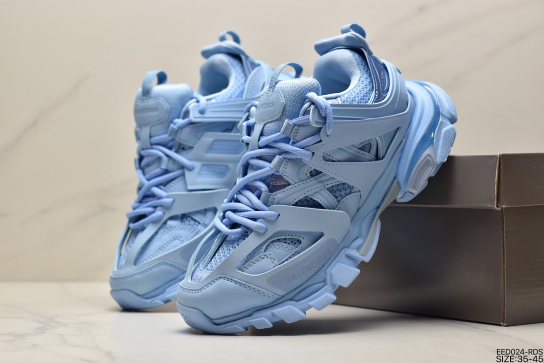 370 BALENCIAGA Track Trainers 3.0代复慢跑鞋“黑白做旧擦色”542436 W2LA1 4800