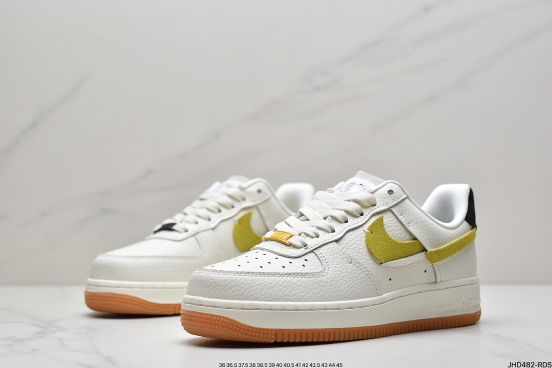 190 耐克Air Force 1 Vandalized ’BLACK  YELLOW’鸳鸯断勾黑黄色BV0740-101