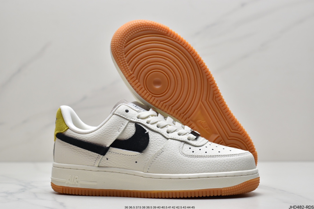 190 耐克Air Force 1 Vandalized ’BLACK  YELLOW’鸳鸯断勾黑黄色BV0740-101