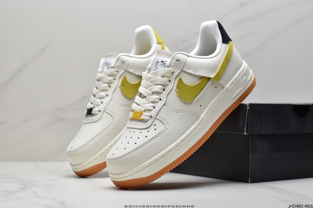 190 耐克Air Force 1 Vandalized ’BLACK  YELLOW’鸳鸯断勾黑黄色BV0740-101