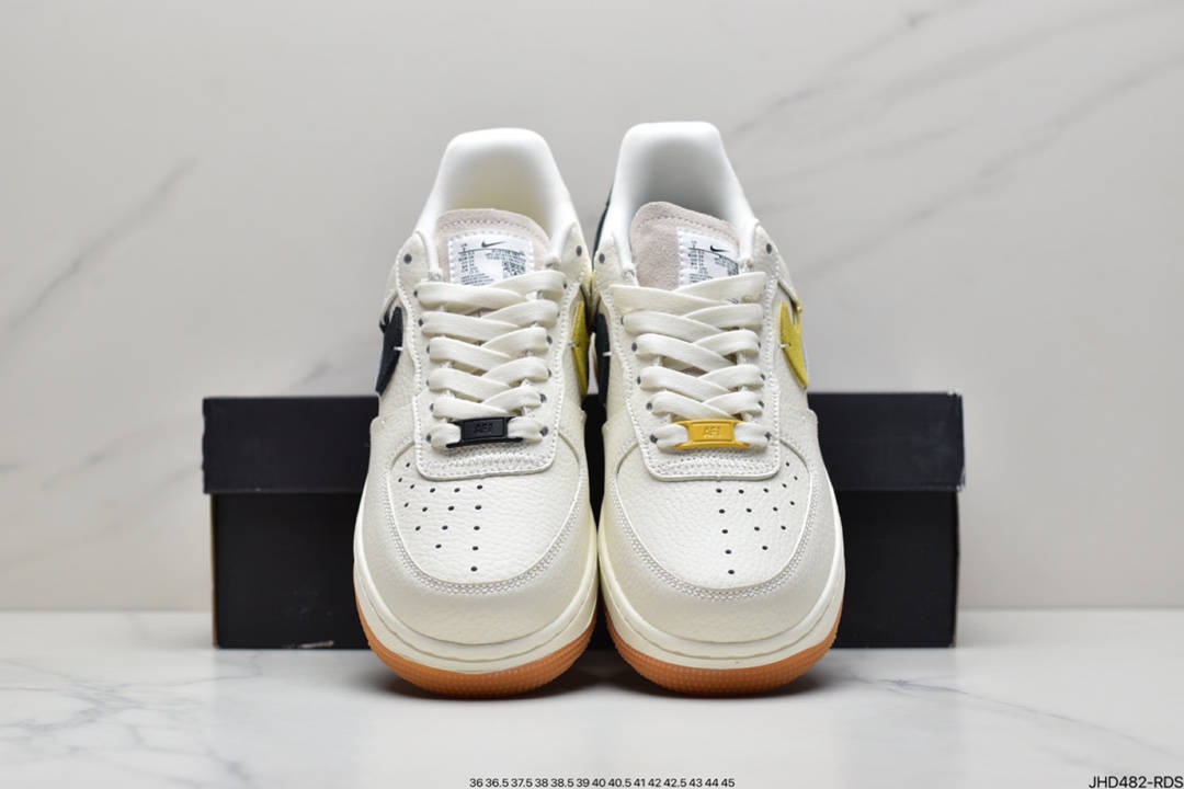 190 耐克Air Force 1 Vandalized ’BLACK  YELLOW’鸳鸯断勾黑黄色BV0740-101