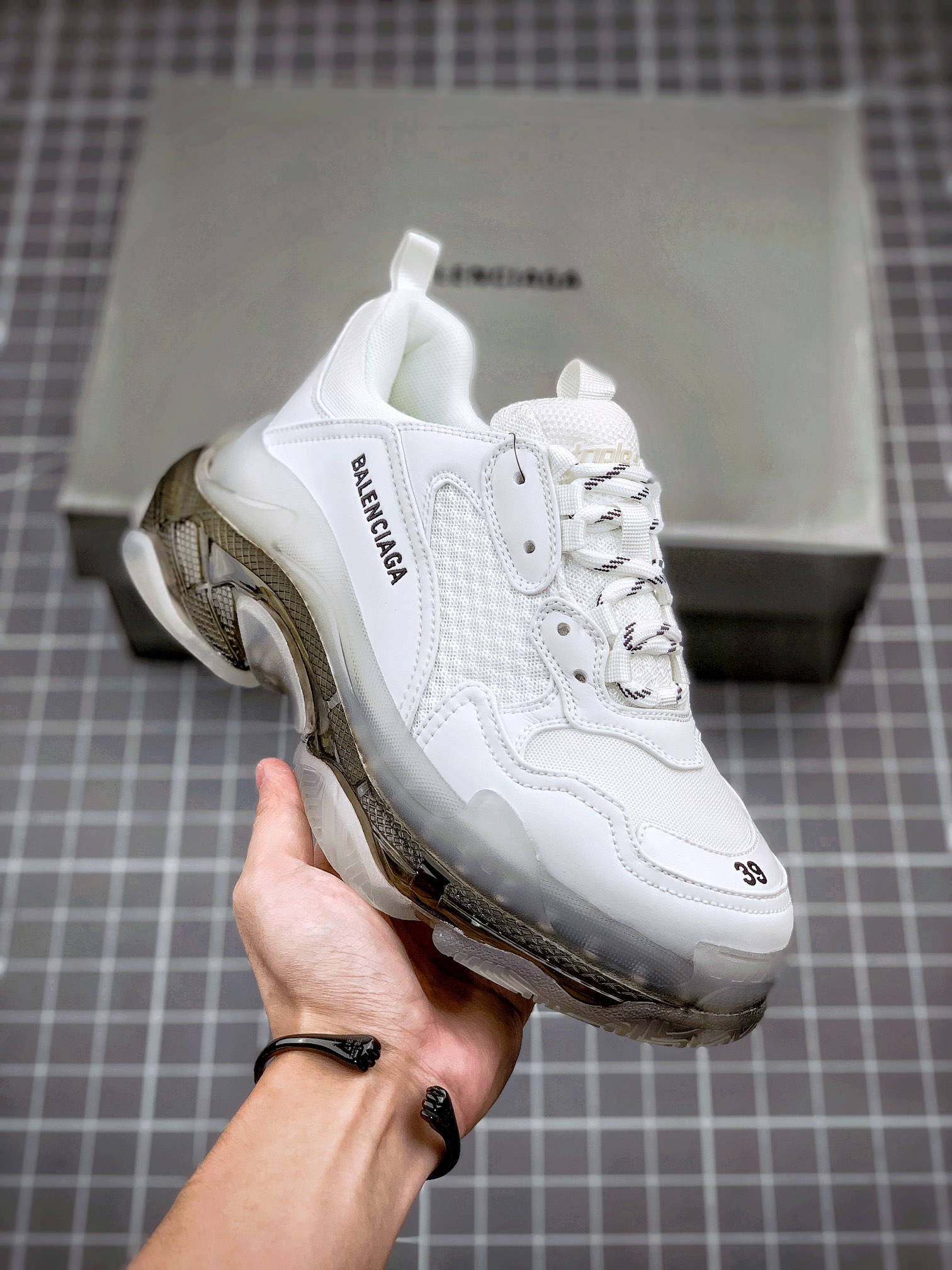 ✈️Balenciaga Triple S blanco gris carbón Balenciaga 19 versión oficial con colchón de aire versión original pura oficia…