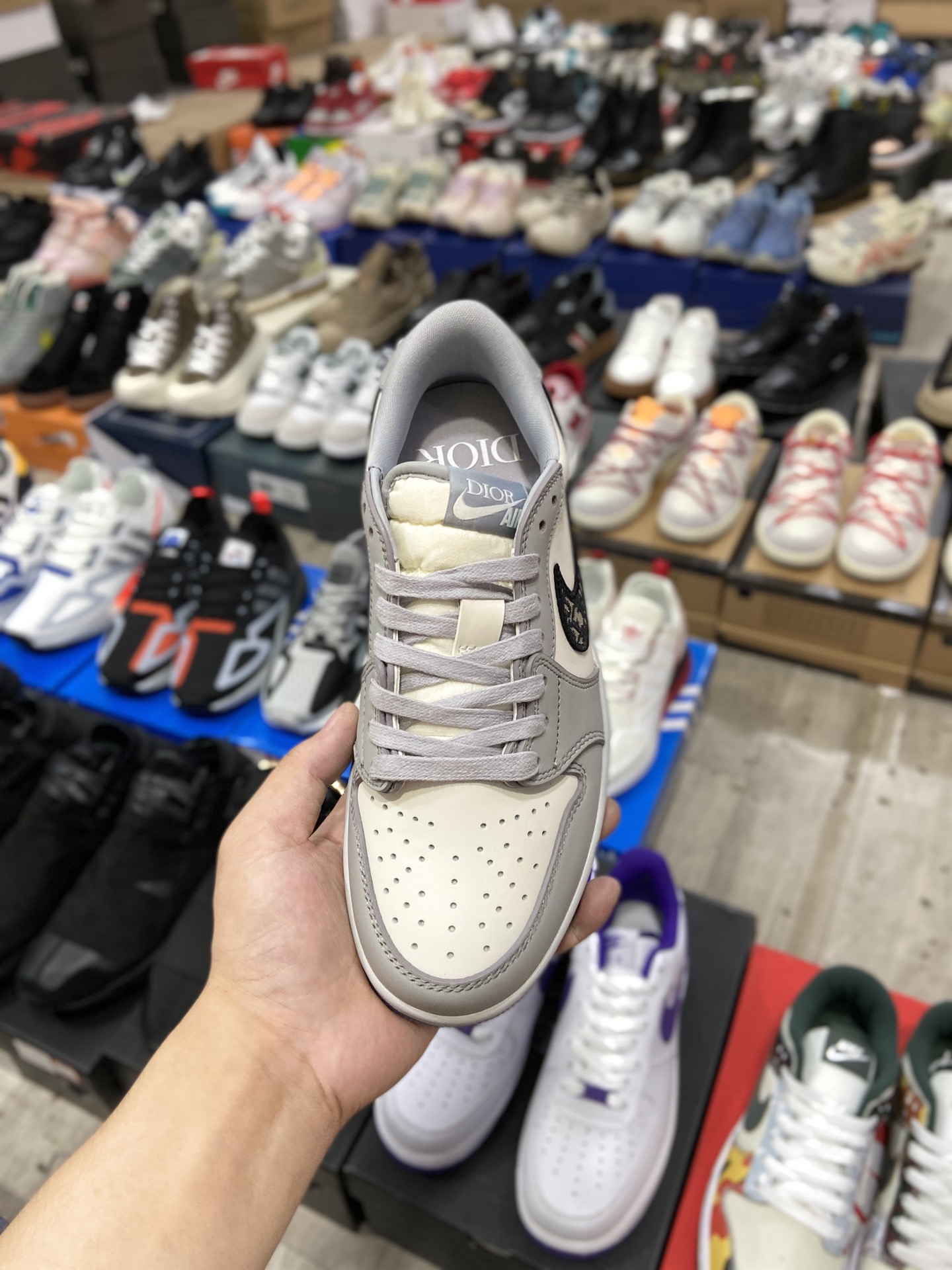 650高版本|原盒 乔丹Dior x Air Jordan 1 Low “Grey”AJ1 迪奥联名白灰低帮 DCN8608-002