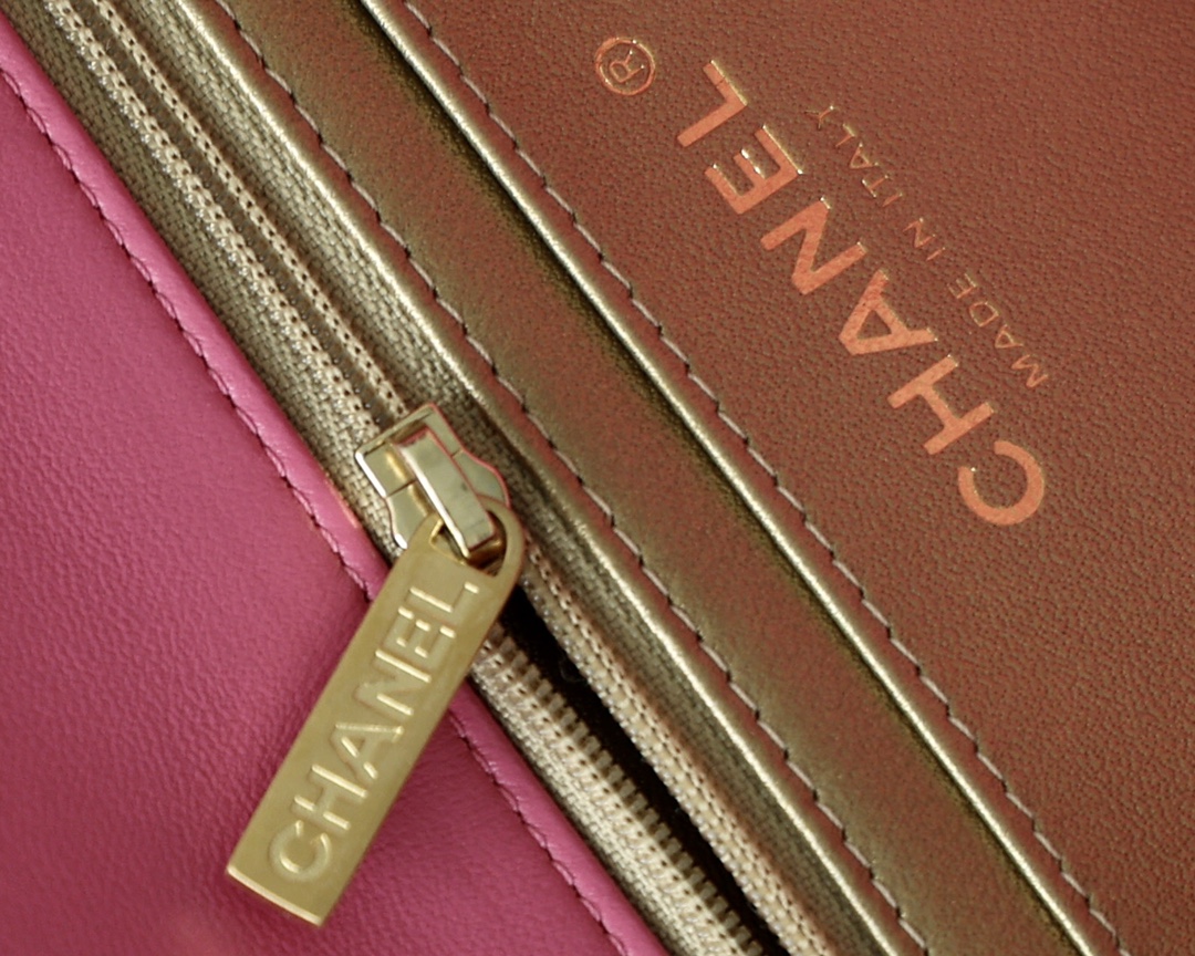 Chanel Flap Bag CF Mini羊皮方胖子金球包 AS1786玫红
