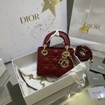 Dior Lady mirror quality
 Handbags Crossbody & Shoulder Bags Gold Red Epi Lambskin Sheepskin Mini