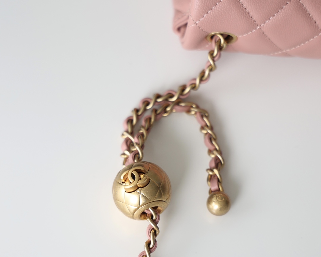 Chanel Flap Bag CF羊皮大Mini金球包 AS1787粉色