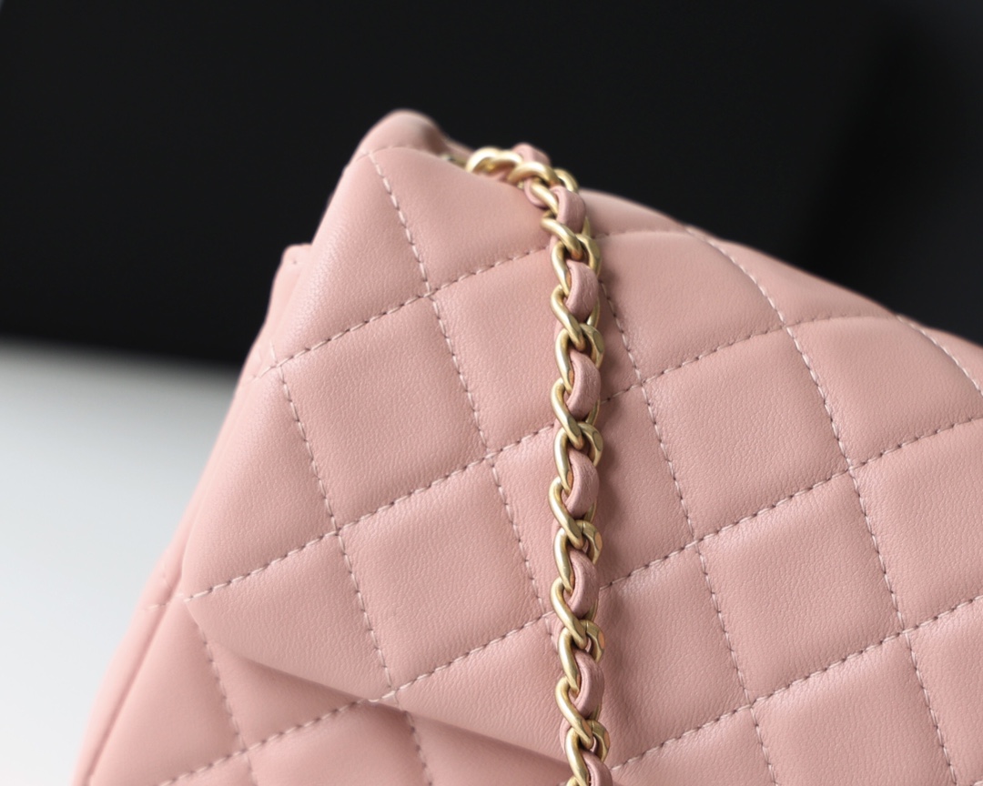 Chanel Flap Bag CF羊皮大Mini金球包 AS1787粉色