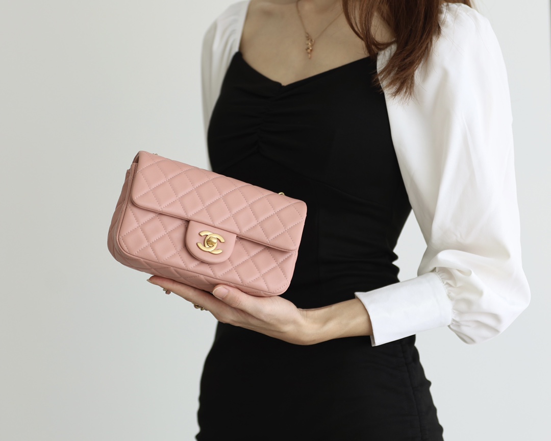 Chanel Flap Bag CF羊皮大Mini金球包 AS1787粉色