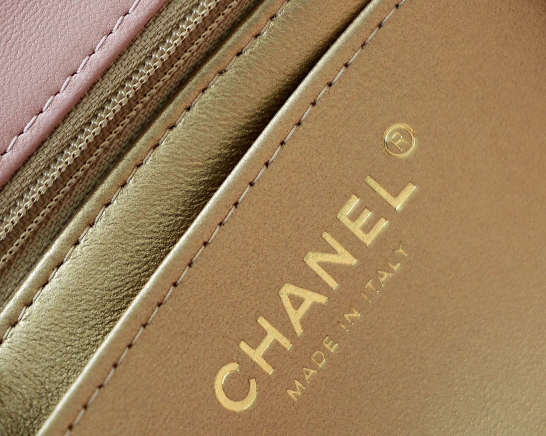 Chanel Flap Bag CF Mini羊皮方胖子金球包 AS1786粉色