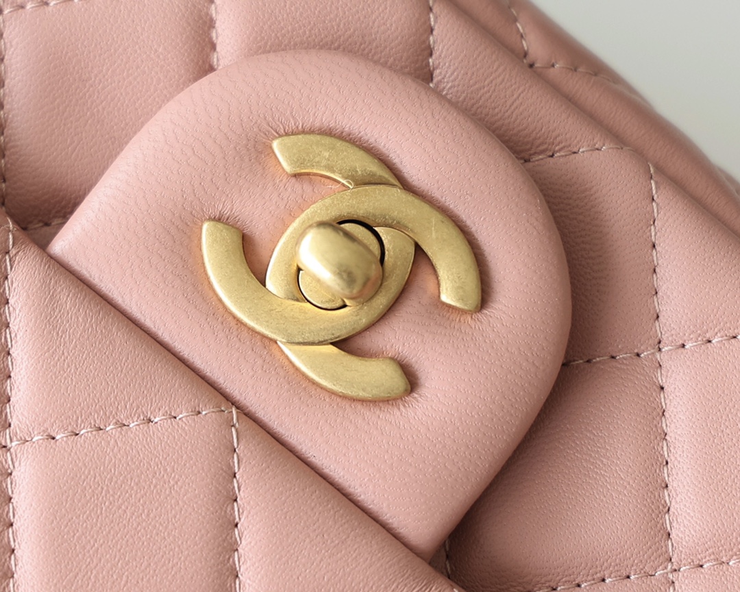 Chanel Flap Bag CF Mini羊皮方胖子金球包 AS1786粉色