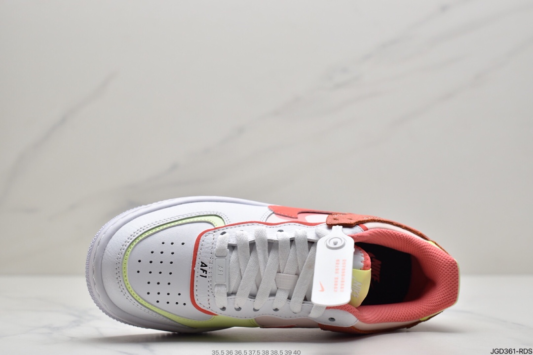 180 耐克Nike WMNS Air Force 1 Shadow 马卡龙空军一号轻量增高低帮百搭板鞋CI0919-110