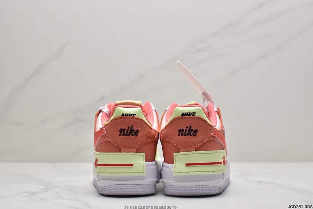 180 耐克Nike WMNS Air Force 1 Shadow 马卡龙空军一号轻量增高低帮百搭板鞋CI0919-110