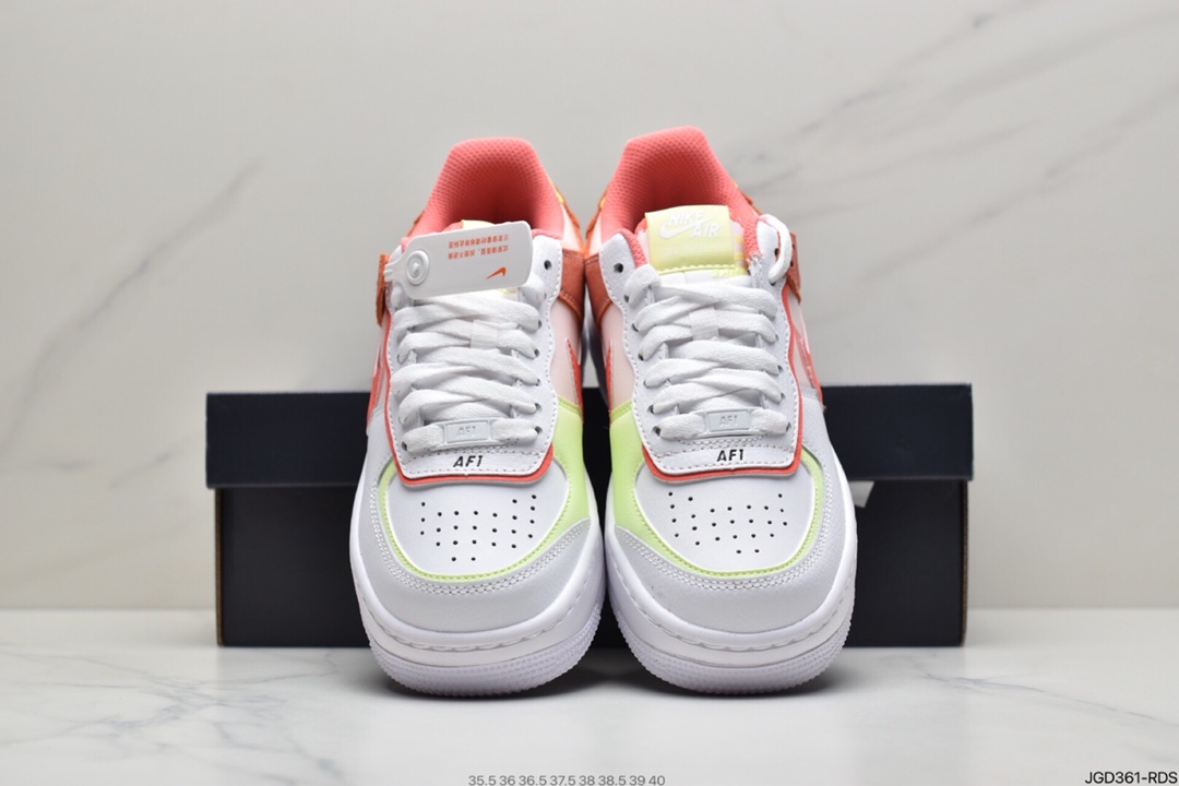 180 耐克Nike WMNS Air Force 1 Shadow 马卡龙空军一号轻量增高低帮百搭板鞋CI0919-110