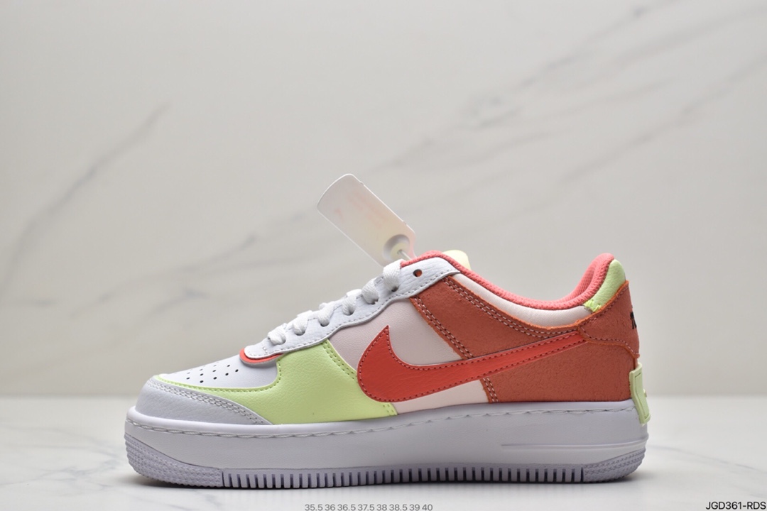 180 耐克Nike WMNS Air Force 1 Shadow 马卡龙空军一号轻量增高低帮百搭板鞋CI0919-110