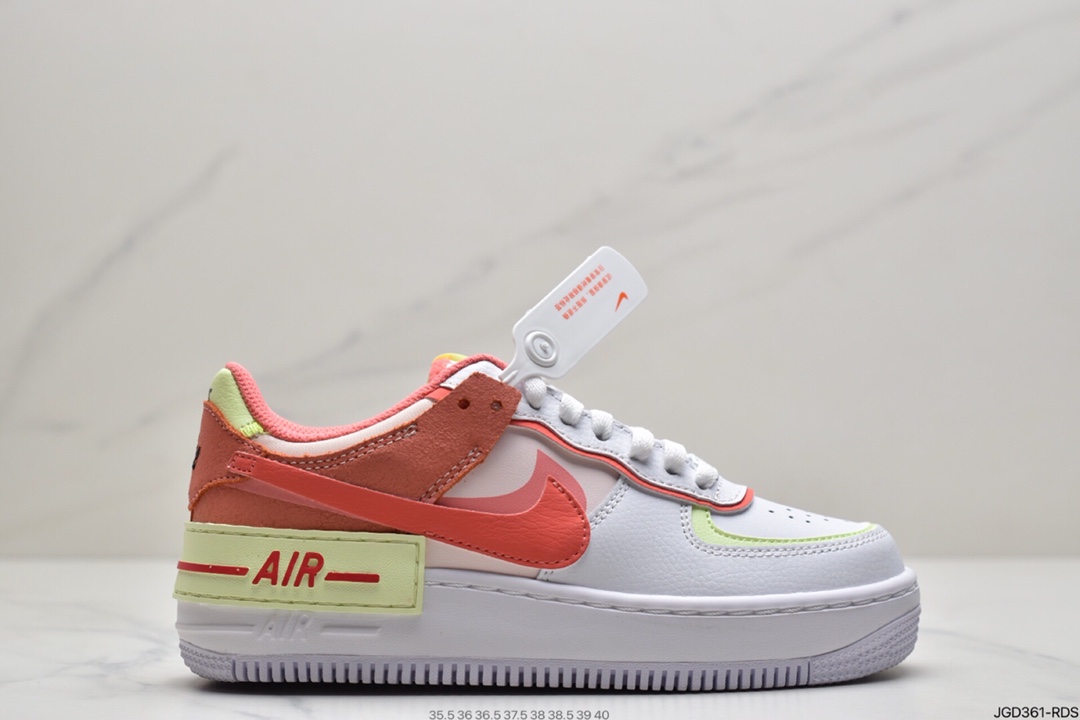 180 耐克Nike WMNS Air Force 1 Shadow 马卡龙空军一号轻量增高低帮百搭板鞋CI0919-110