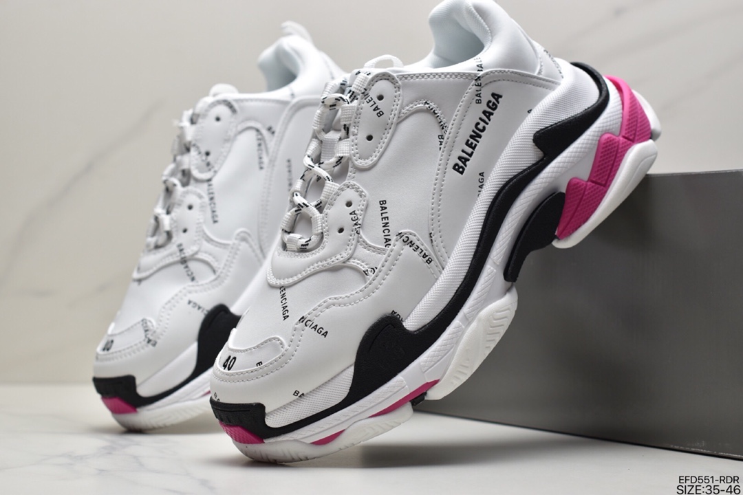 390 Balenciaga Triple S Clear Sole Sneaker”Pink/Brush”球鞋524039 W2FA4 9155