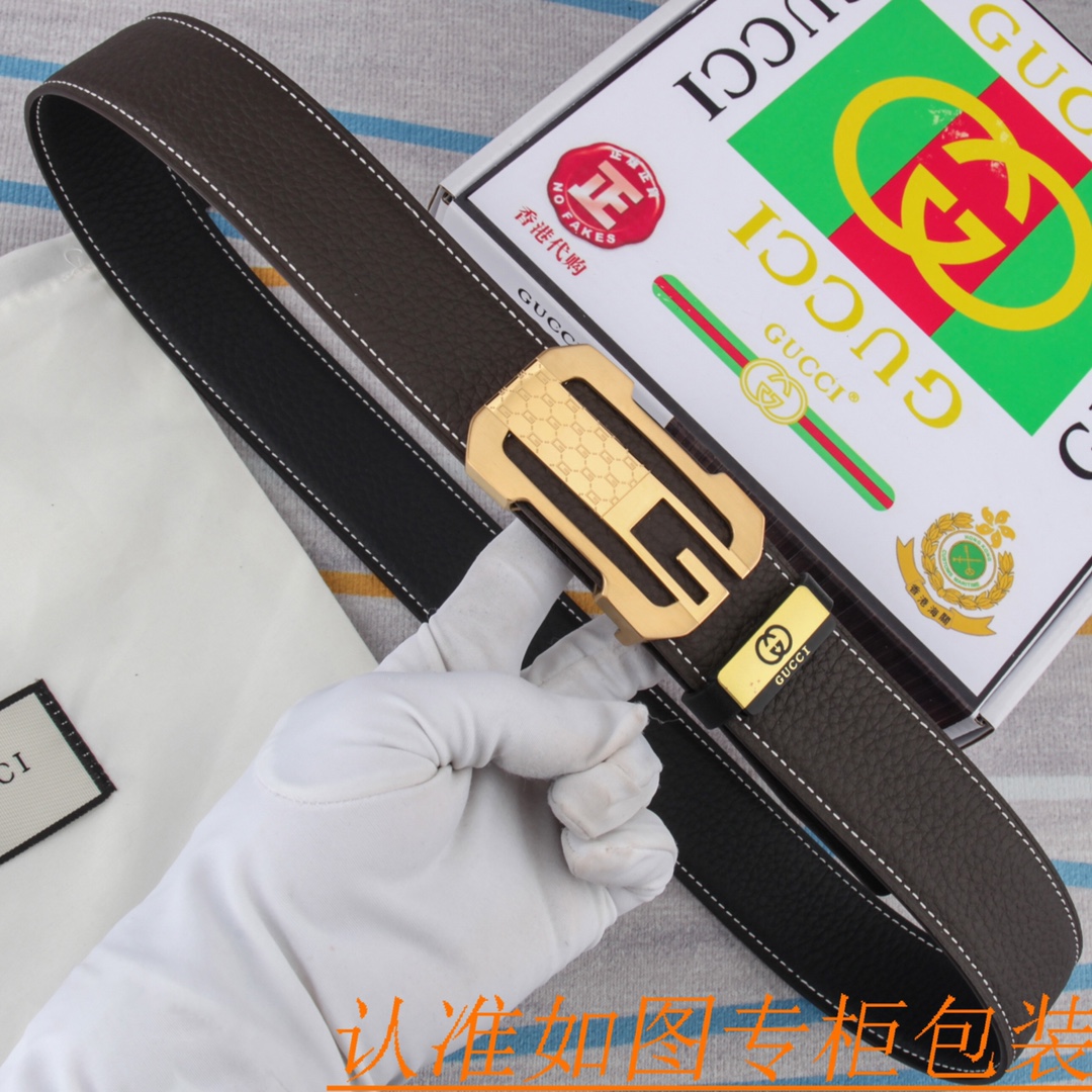 腰带皮带古奇原单牛皮腰带男款皮带材质