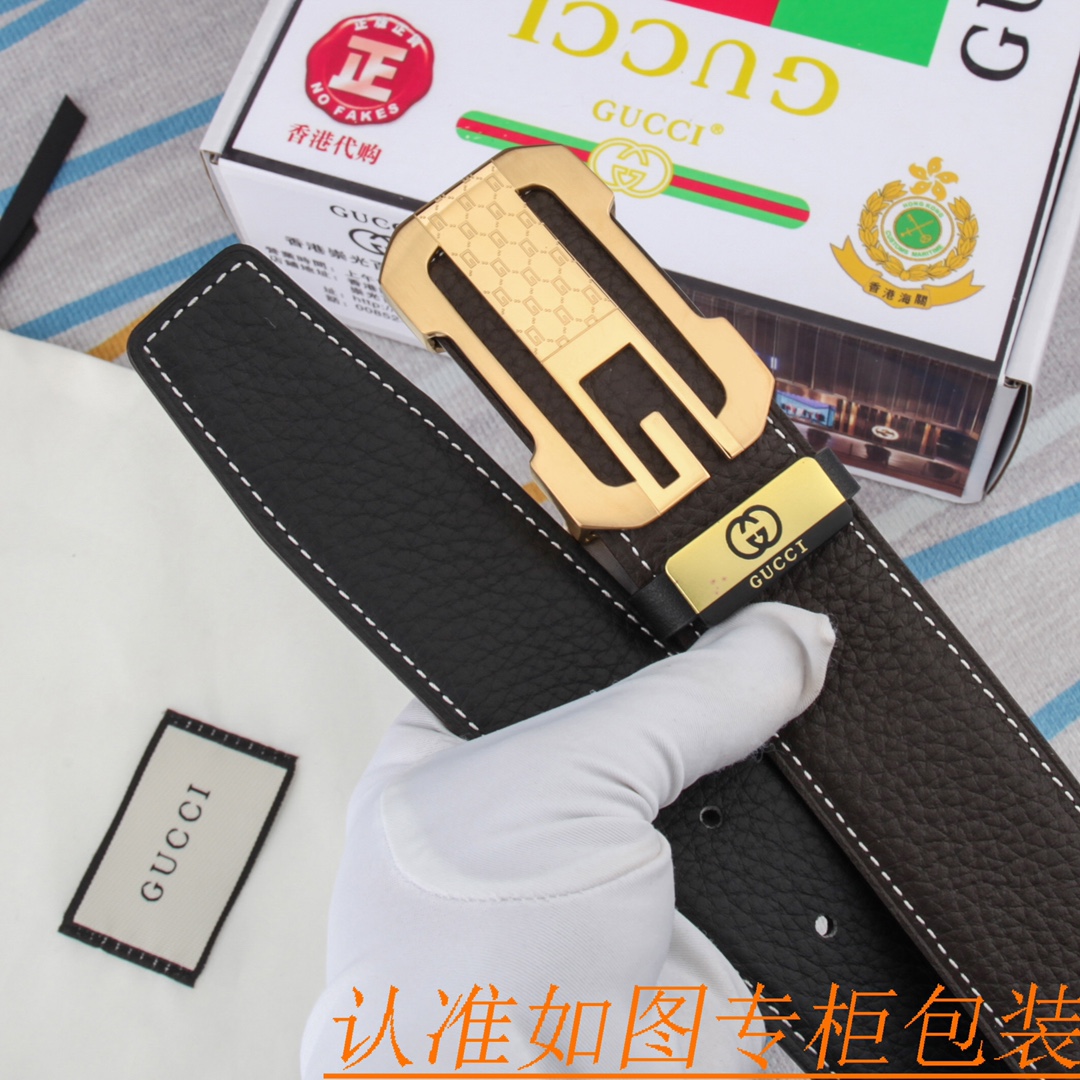 腰带皮带古奇原单牛皮腰带男款皮带材质