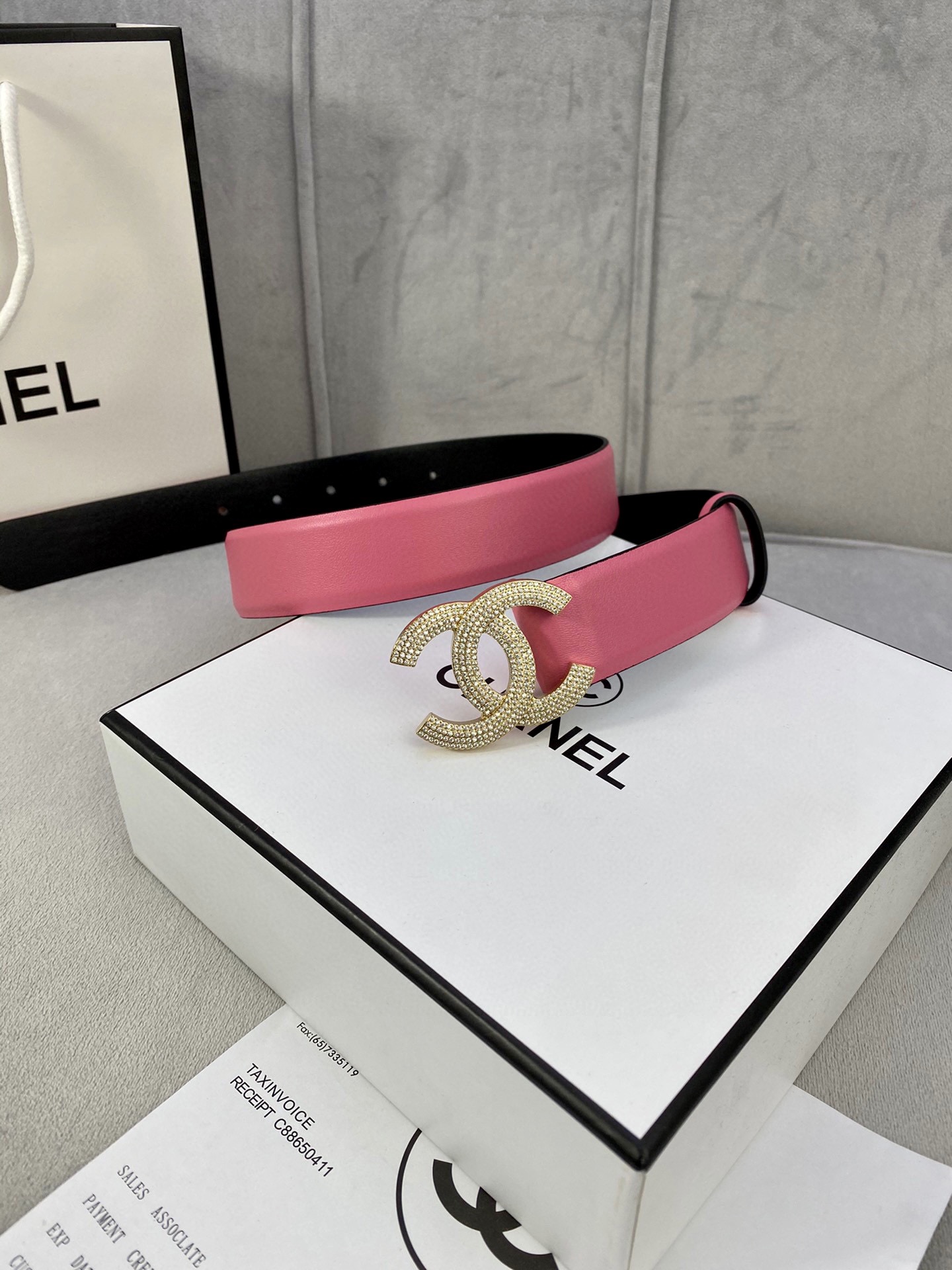Chanel クラシック平纹/両面牛皮 3.0cm 錬金色・銀色のダイヤモンド型鋼バックル