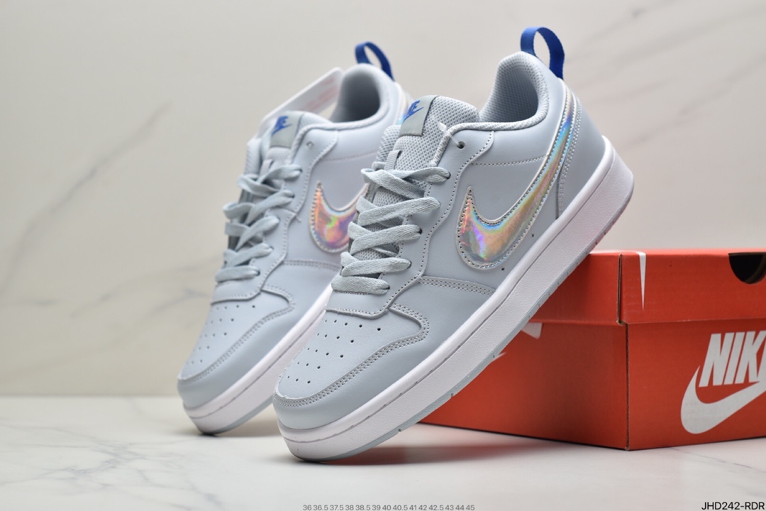 190 耐克Nike Court Borough Low SE”White/Pink/Tie-Dye Flower”学院系列休闲运动皮革板鞋CJ2239-401