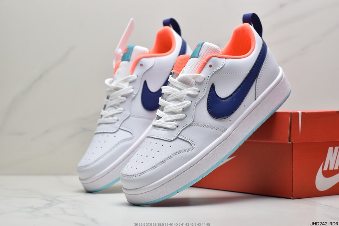 190 耐克Nike Court Borough Low SE”White/Pink/Tie-Dye Flower”学院系列休闲运动皮革板鞋CJ2239-401