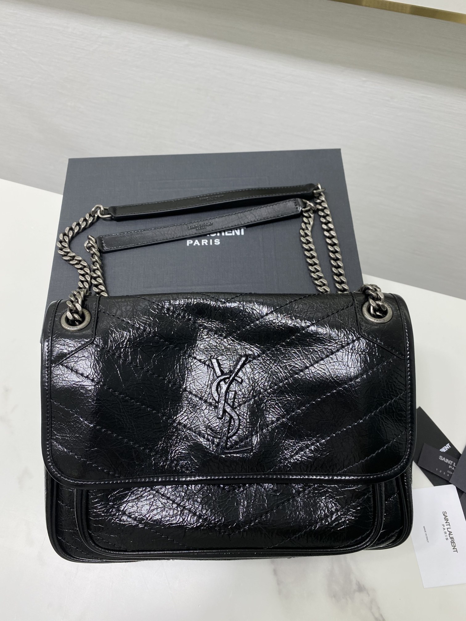 YSL Style Black Leather Bag Lookbook Reference image 1