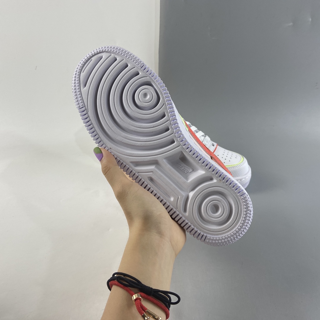 P200  NIKE Air Force 1 Shadow 轻量增高低帮百搭板鞋”拼接马卡龙” CI0919-110