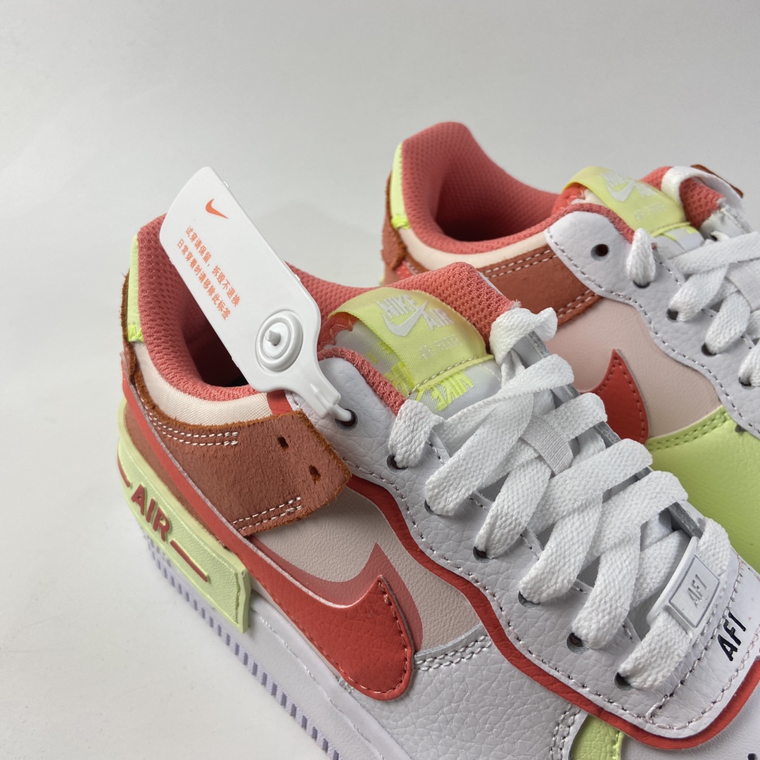 P200  NIKE Air Force 1 Shadow 轻量增高低帮百搭板鞋”拼接马卡龙” CI0919-110