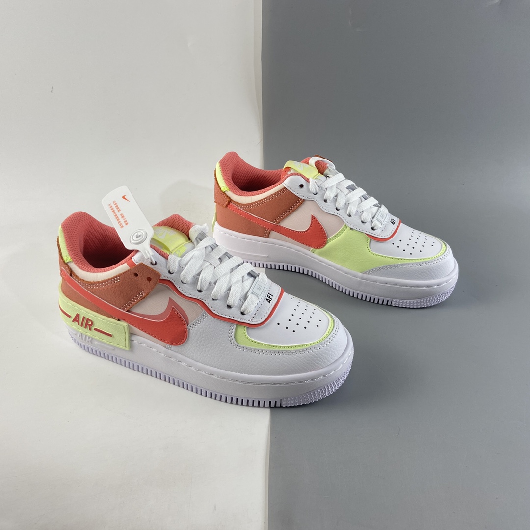 P200  NIKE Air Force 1 Shadow 轻量增高低帮百搭板鞋”拼接马卡龙” CI0919-110