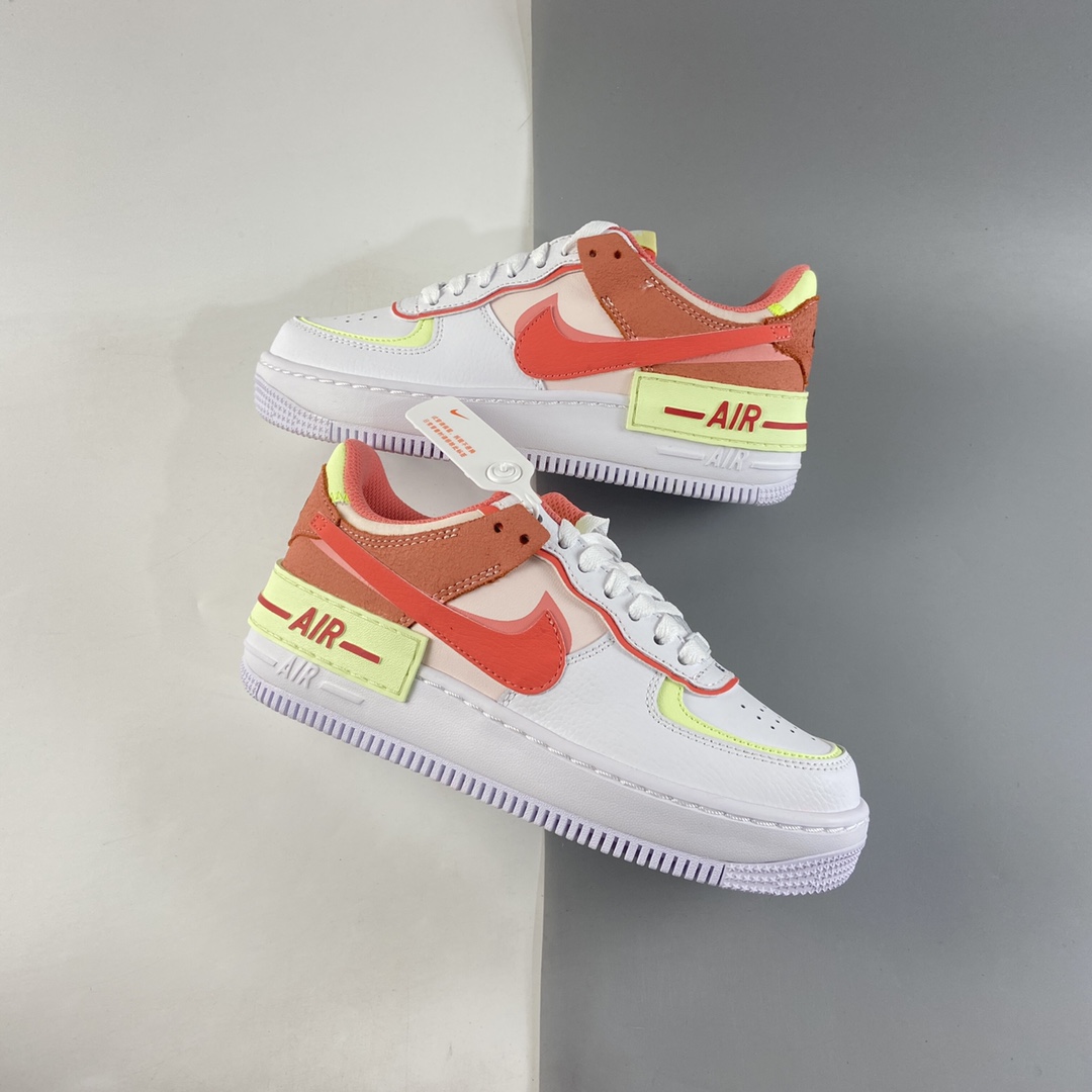 P200  NIKE Air Force 1 Shadow 轻量增高低帮百搭板鞋”拼接马卡龙” CI0919-110